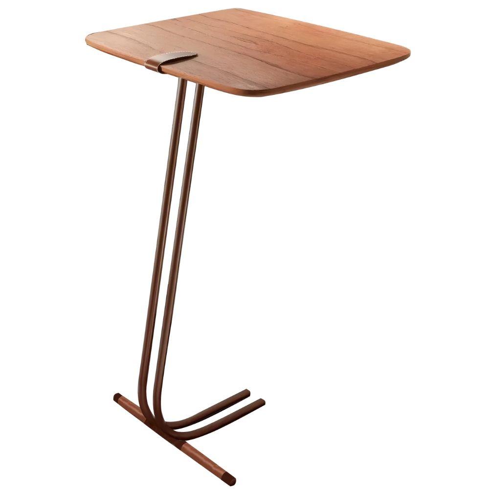 Mesa de Apoio para Sofá Castanho em Metal Café