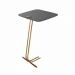 Mesa de Apoio para Sofá Concreto com Base em Metal Dourado