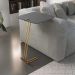 Mesa de Apoio para Sofá Concreto com Base em Metal Dourado