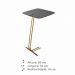 Mesa de Apoio para Sofá Concreto com Base em Metal Dourado