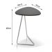 Mesa de Apoio para Sofá Folha Castanho Base Metal Cromado 68 cm