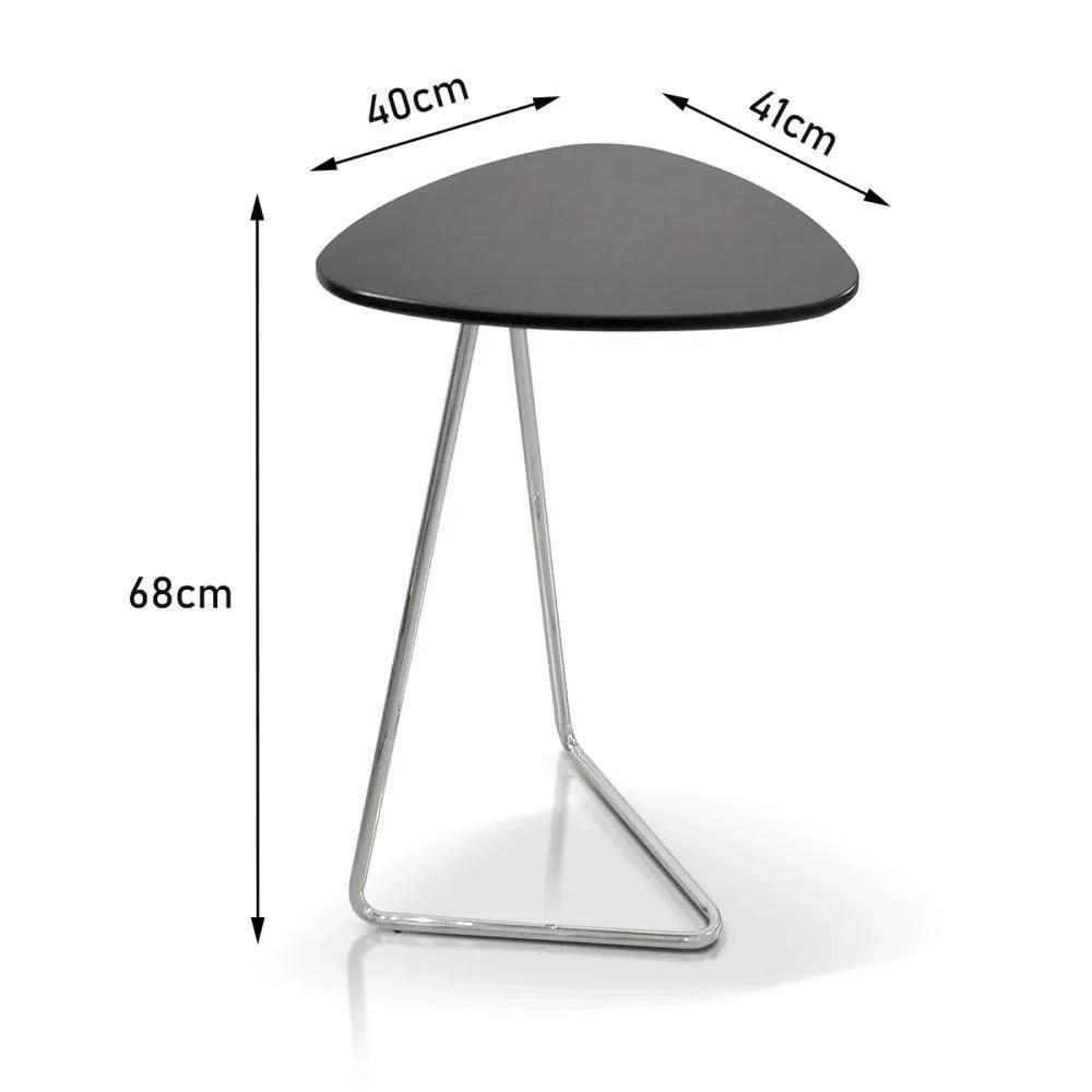 Mesa de Apoio para Sofá Folha Castanho em Metal Preto 69 cm