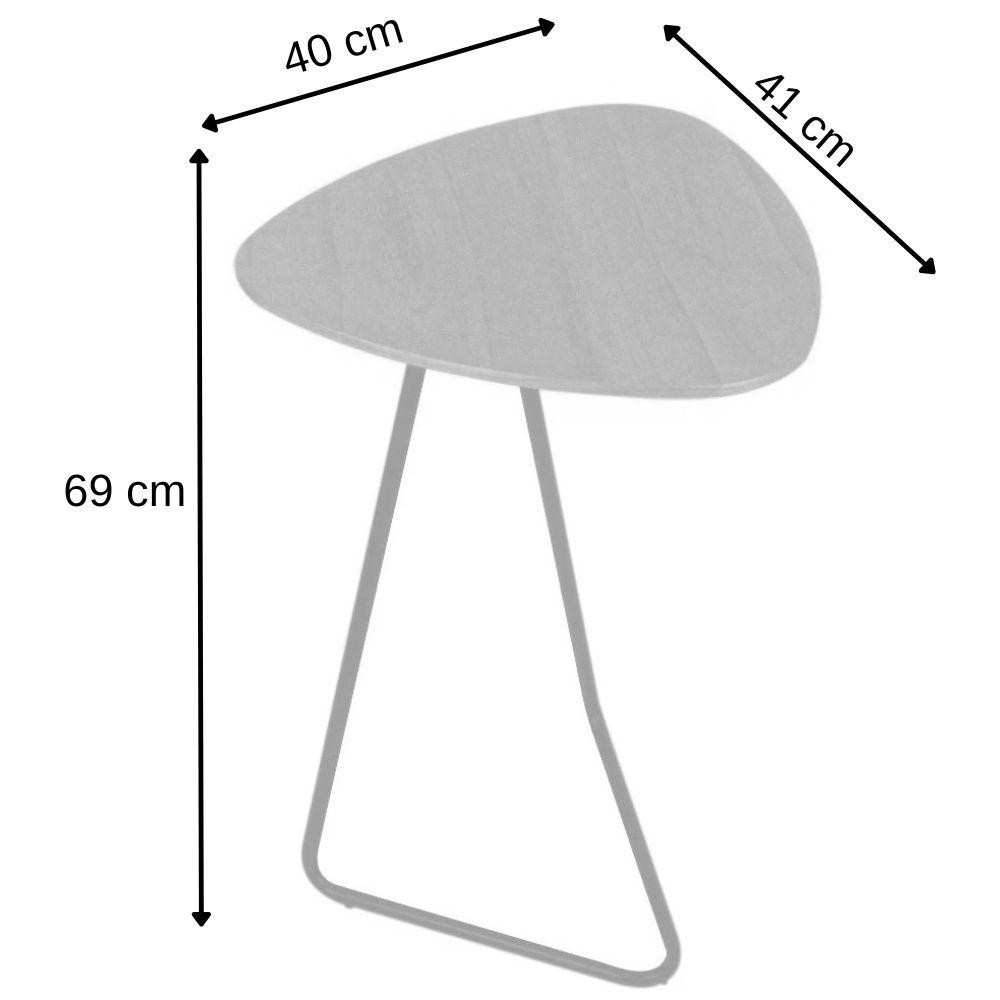 Mesa de Apoio para Sofá Folha Castanho em Metal Preto 69 cm