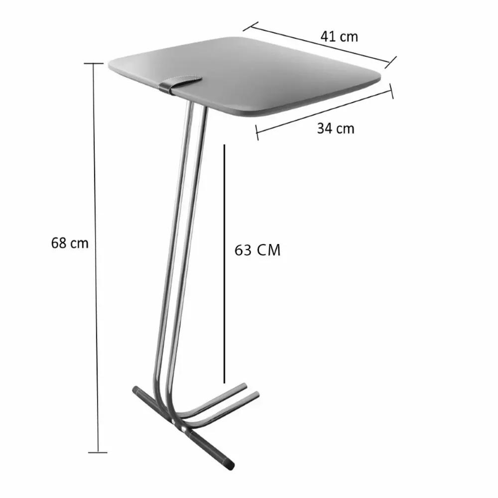 Mesa de Apoio para Sofá Off White com Base em Metal Café