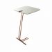 Mesa de Apoio para Sofá Off White com Base em Metal Cobre