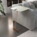 Mesa de Apoio para Sofá Off White com Base em Metal Cobre