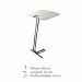 Mesa de Apoio para Sofá Off White com Base em Metal Preto