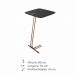 Mesa de Apoio para Sofá Preto com Base em Metal Cobre