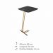 Mesa de Apoio para Sofá Preto com Base em Metal Dourado