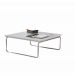 Mesa de Centro Munique 70x70 cm Branco com Base Cromada