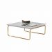 Mesa de Centro Munique 70x70 cm Branco com Base Dourada