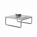 Mesa de Centro Munique 70x70 cm Branco com Base Preta