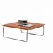 Mesa de Centro Munique 70x70 cm Castanho com Base Cromada
