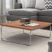 Mesa de Centro Munique 70x70 cm Castanho com Base Cromada