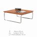 Mesa de Centro Munique 70x70 cm Castanho com Base Cromada