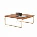 Mesa de Centro Munique 70x70 cm Castanho com Base Dourada
