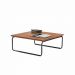 Mesa de Centro Munique 70x70 cm Castanho com Base Preta