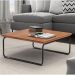 Mesa de Centro Munique 70x70 cm Castanho com Base Preta