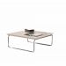 Mesa de Centro Munique 70x70 cm Off White com Base Cromada