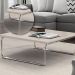 Mesa de Centro Munique 70x70 cm Off White com Base Cromada