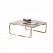 Mesa de Centro Munique 70x70 cm Off White com Base Dourada