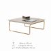 Mesa de Centro Munique 70x70 cm Off White com Base Dourada