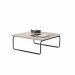 Mesa de Centro Munique 70x70 cm Off White com Base Preta