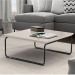 Mesa de Centro Munique 70x70 cm Off White com Base Preta