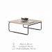 Mesa de Centro Munique 70x70 cm Off White com Base Preta