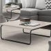 Mesa de Centro Munique 70x70 cm Off White com Base Preta