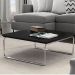 Mesa de Centro Munique 70x70 cm Preto com Base Cromada