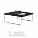 Mesa de Centro Munique 70x70 cm Preto com Base Cromada