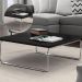 Mesa de Centro Munique 70x70 cm Preto com Base Cromada
