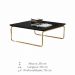 Mesa de Centro Munique 70x70 cm Preto com Base Dourada