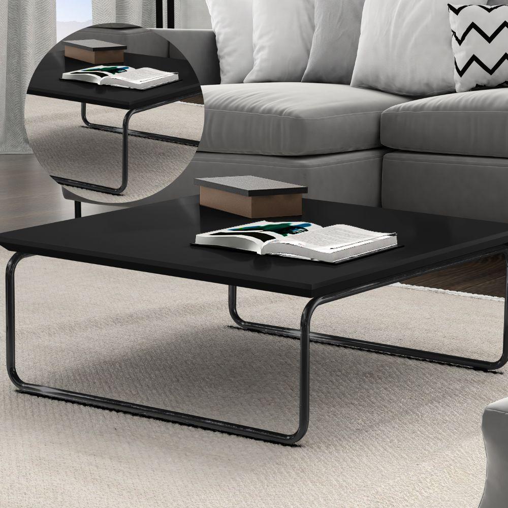 Mesa de Centro Munique 70x70 cm Preto com Base Preta