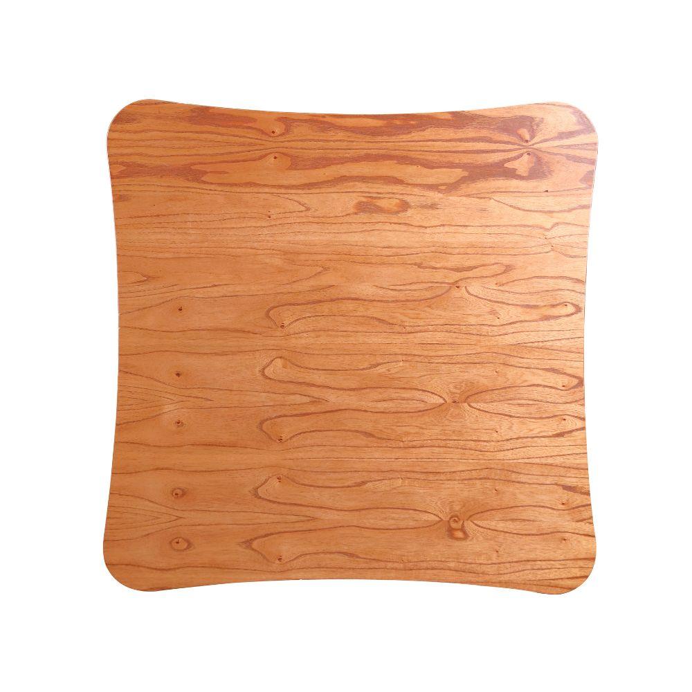 Mesa de Jantar Copa Quadrada Castanho com Metal Grafite 90cm