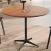 Mesa de Jantar Sofia MDF Laminado Castanho 90 cm Pé em Metal Preto