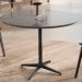 Mesa de Jantar Sofia MDF Laqueado Concreto 90 cm Pé em Metal Preto