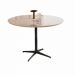 Mesa de Jantar Sofia MDF Laqueado Off White 90 cm Pé em Metal Preto