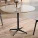 Mesa de Jantar Sofia MDF Laqueado Off White 90 cm Pé em Metal Preto