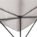 Puff Cast Decorativo Linho Palha Base Metal Grafite