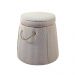 Puff Catar Decorativo Jacquard Bolonha Palha