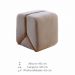 Puff Slim Decorativo com Linho Bolonha e Base Cobre