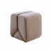 Puff Slim Decorativo com Linho Bolonha e Base Dourada