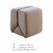 Puff Slim Decorativo com Linho Bolonha e Base Dourada