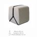 Puff Slim Decorativo com Linho Claro e Base Preta