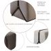 Puff Slim Decorativo com Linho Claro e Base Preta