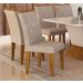  Kit 02 Cadeiras Sala de Jantar Larissa New MDF Moveis Leifer Freijó, Linho Bege