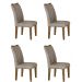  Kit 04 Cadeiras Sala de Jantar Larissa New MDF Moveis Leifer Braúna, Animale Cappuccino 