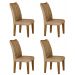  Kit 04 Cadeiras Sala de Jantar Larissa New MDF Moveis Leifer Freijó, Joli Gold
